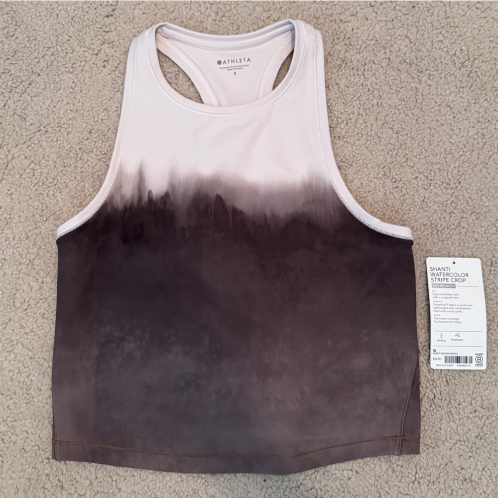 Athleta SHANTI Watercolor Stripe Crop Top ✨3 for $25✨